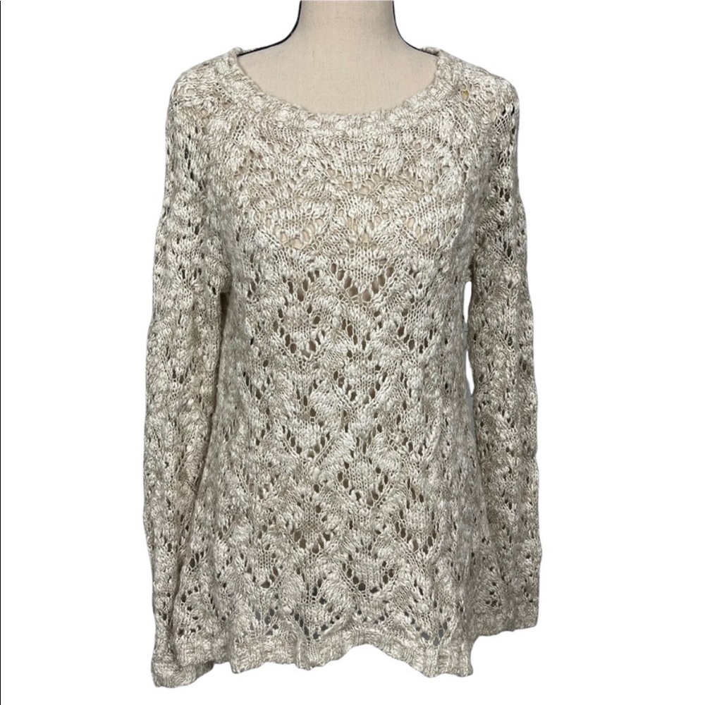 NWOT Anthropologie MOTH Open Wool Blend Sweater Sz Small Petite